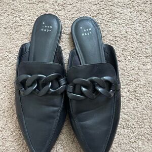 A New Day Women's Black Chain Mules